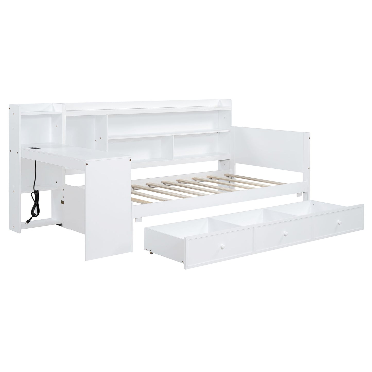 Daybed With 3 Drawers USB Ports And Desk