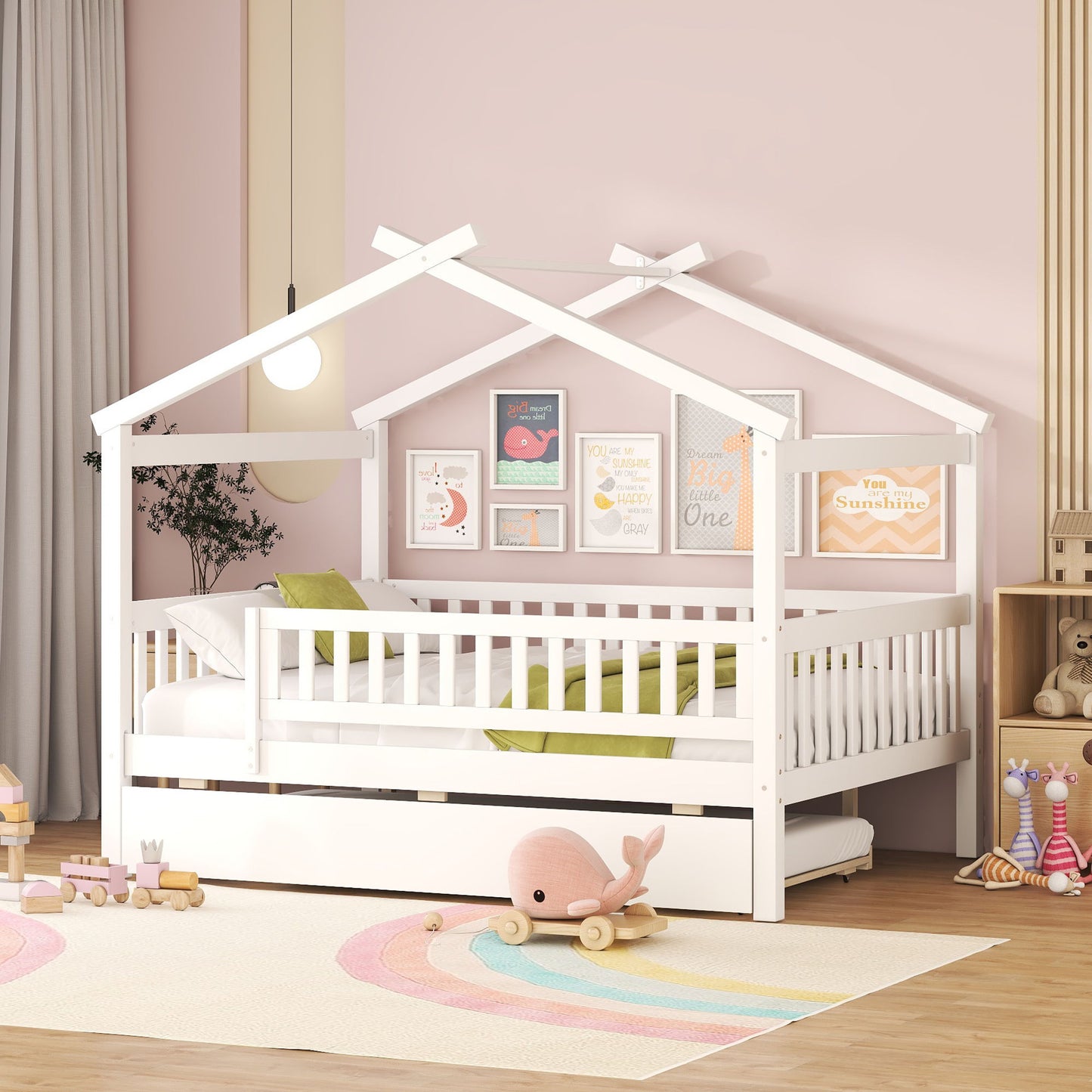 Creativity House Bed With Twin Size Trundle