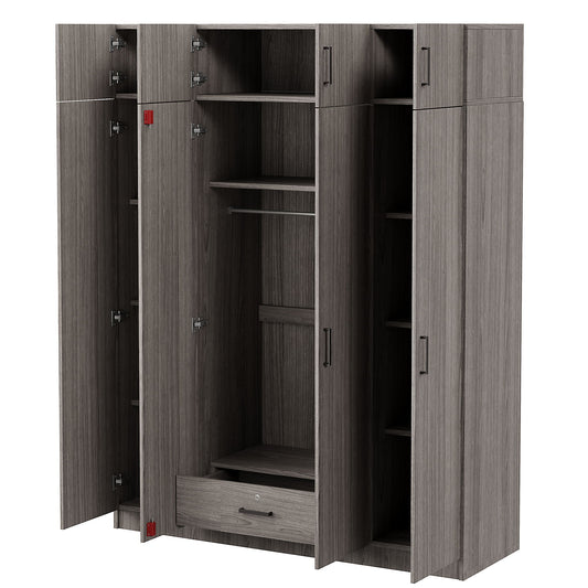 Contemporary 4 Door Wardrobe With 1 Drawer And Top Cabinet