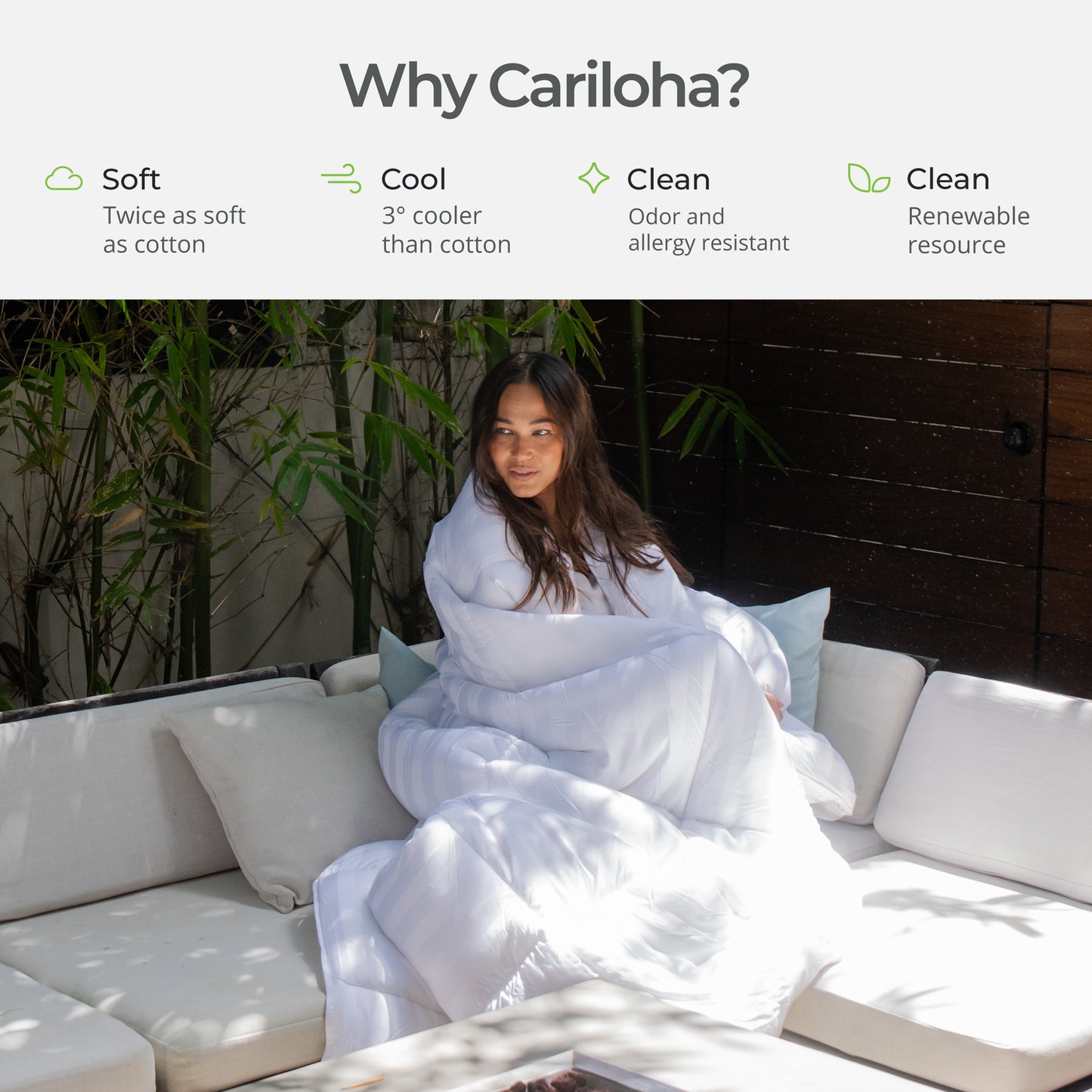 Cariloha Mid Loft Bamboo Duvet Comforter