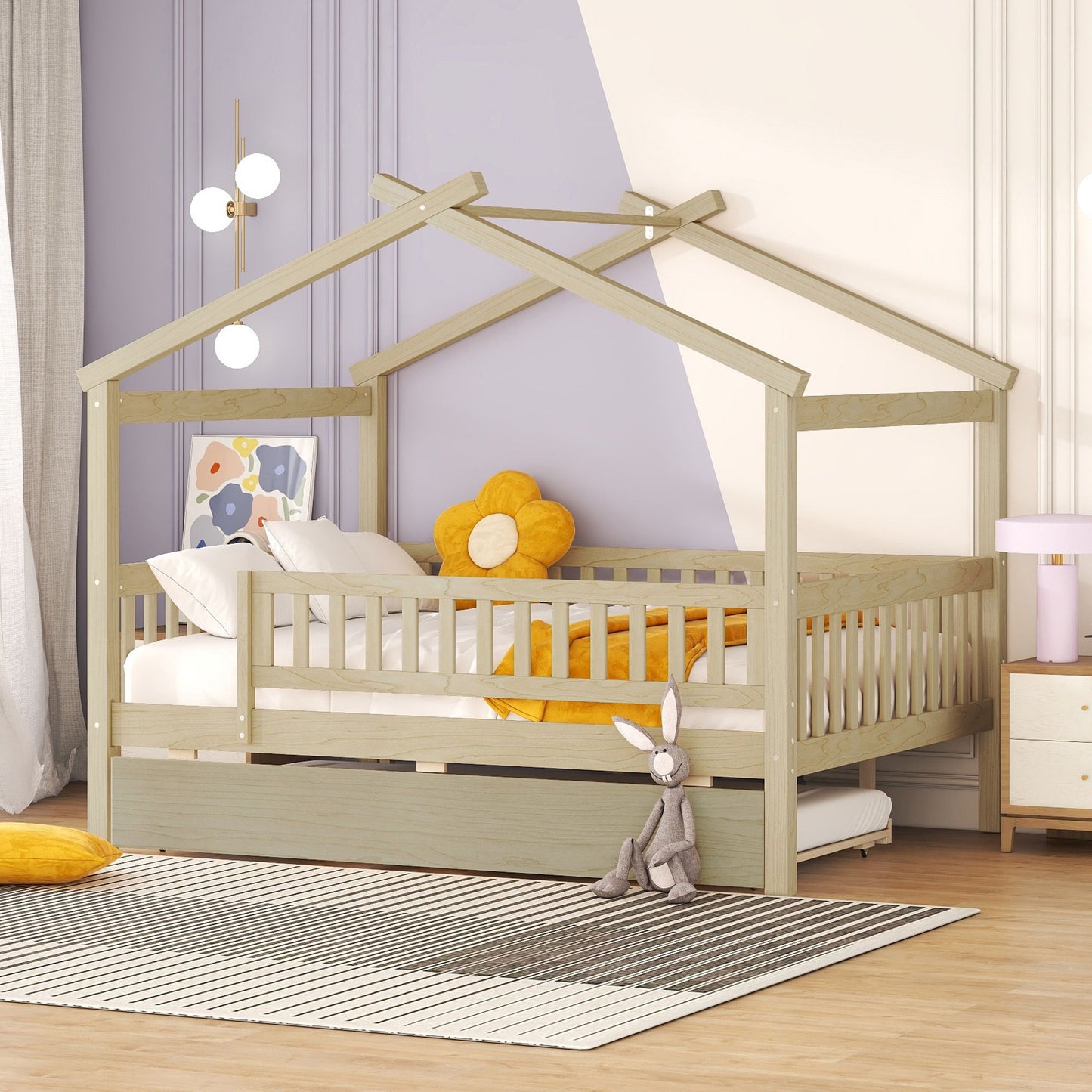 Creativity House Bed With Twin Size Trundle