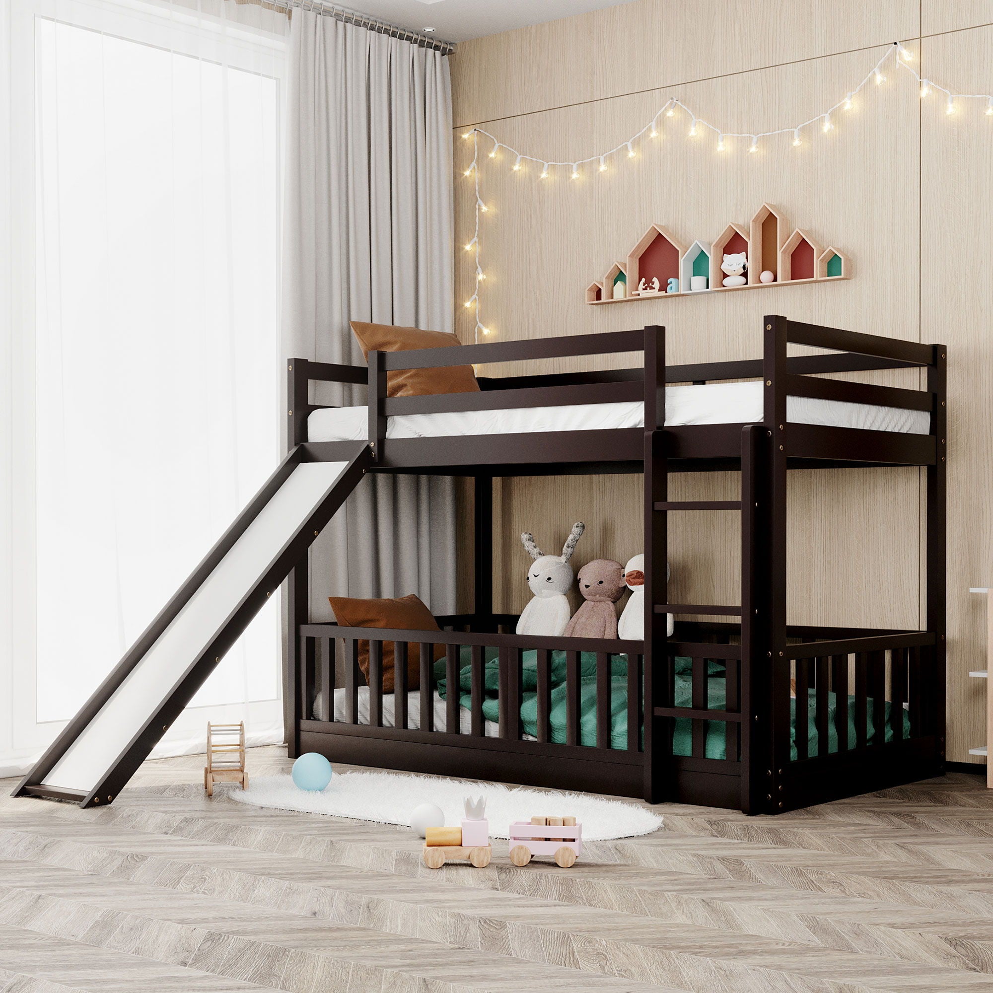 Bunk Bed With Convertible Ladder And Slide – The Sleep Station
