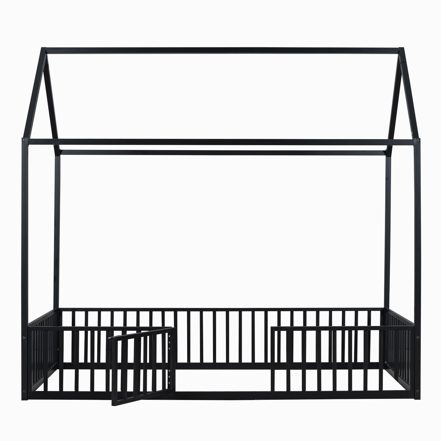 Metal House Bed With Fence And Door