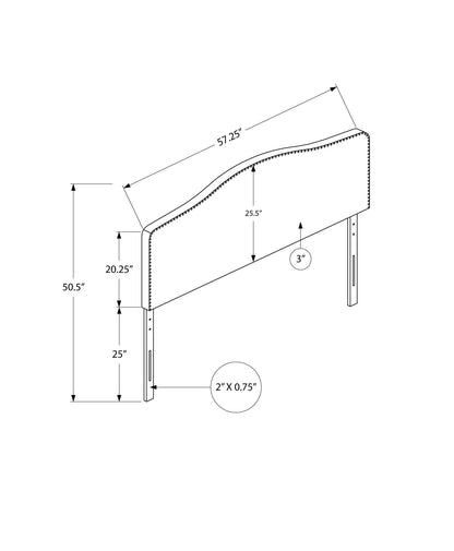 Full Size, Bed Headboard Only Upholstered, Transitional - Gray