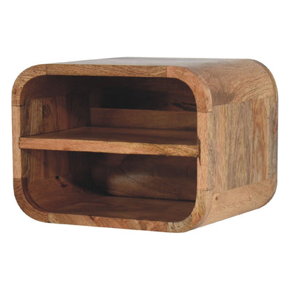 Floating Open Curve Nightstand - Oak