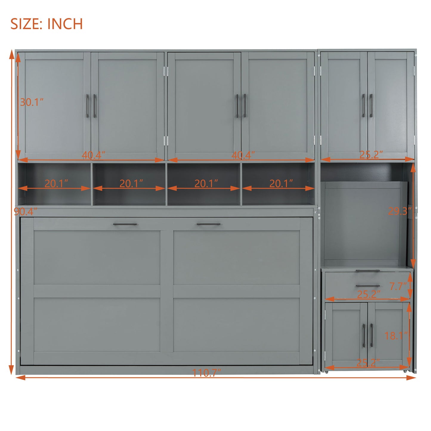 Murphy Wall Bed With Closet, Drawers & Desk