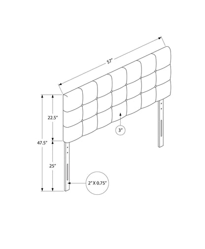 Full Size Bed Headboard Only, Upholstered, Transitional - Gray