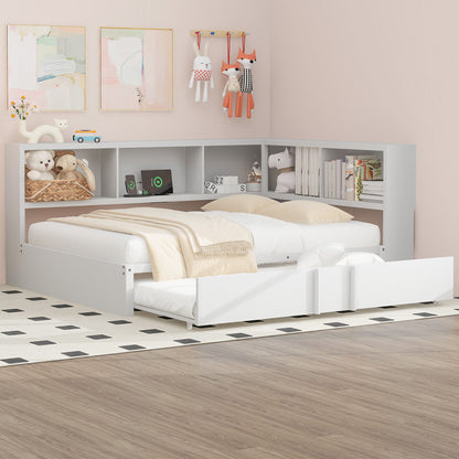 Daybed With Trundle, Storage Cabinets And USB Ports