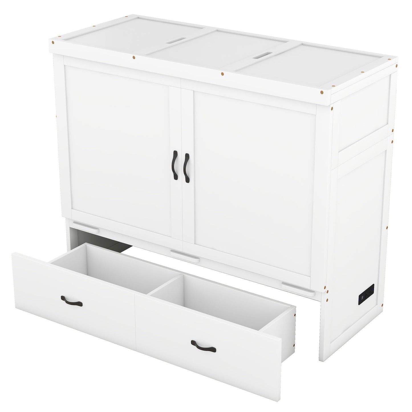 Murphy Bed With USB Port And A Large Drawer