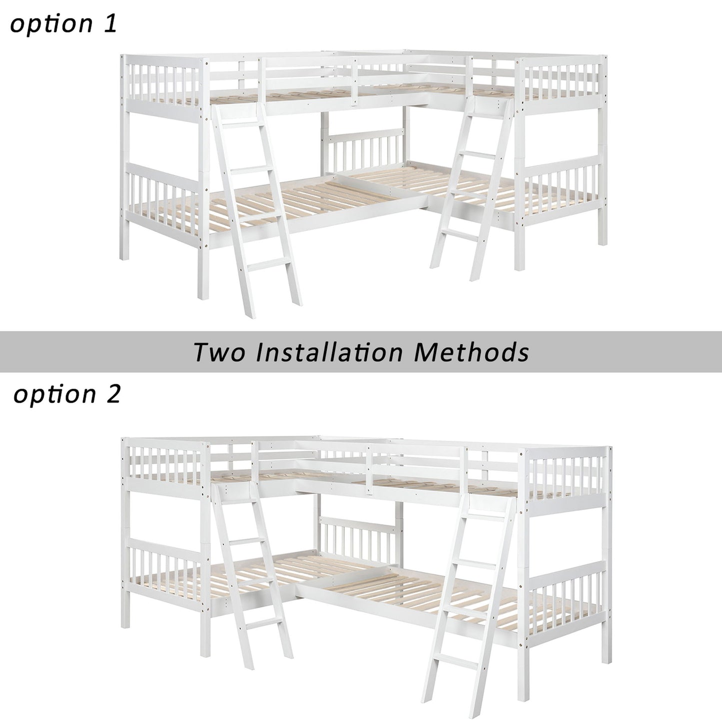 L Shaped Bunk Bed With Ladder