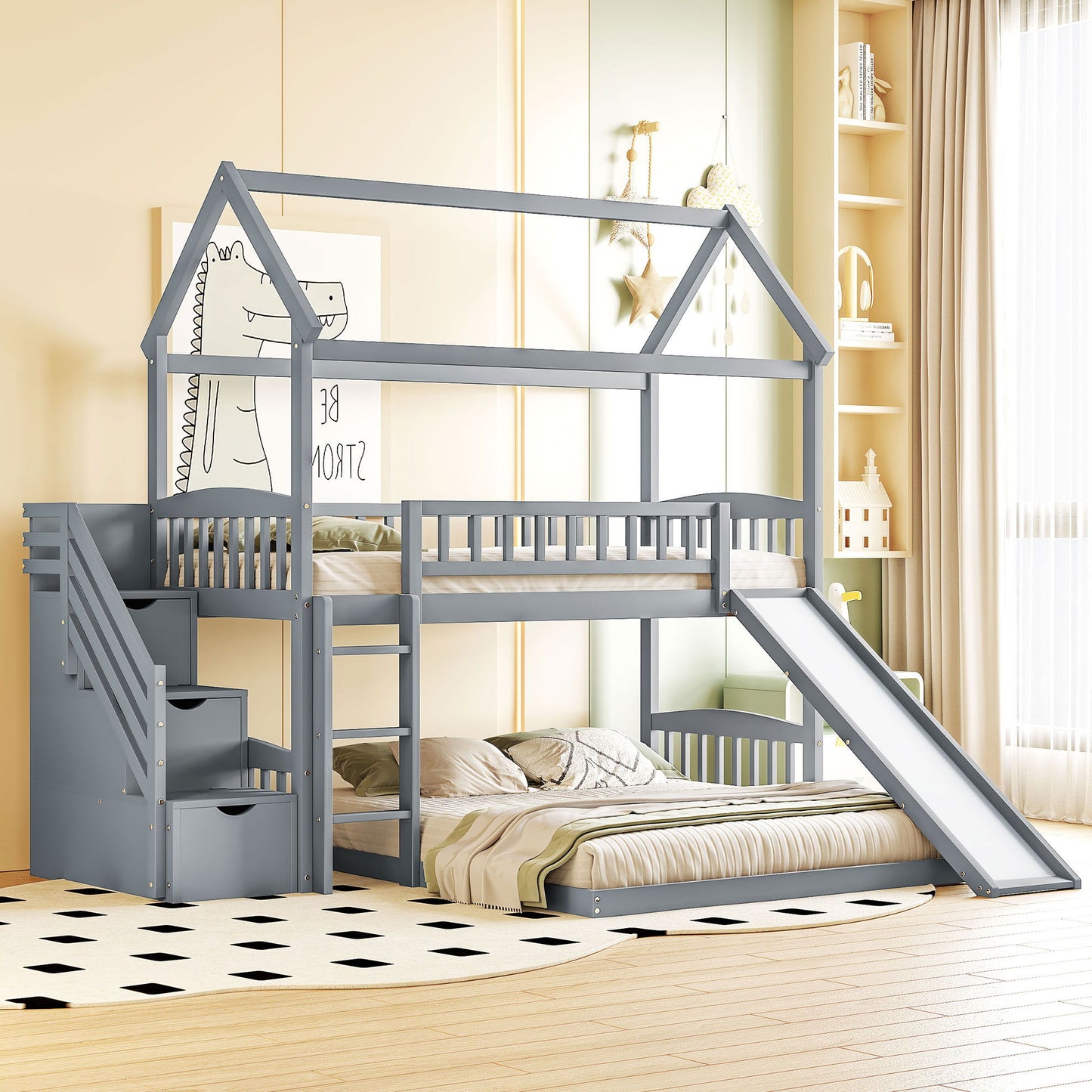 House Bunk Bed With Slide