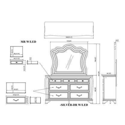 Aurelia - Dresser With LED Lighting - Silver