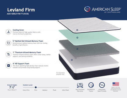 Leyland Firm 8" Memory Foam