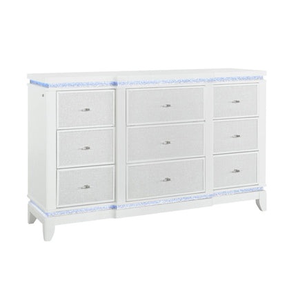 Adalid - 5 Pieces Bedroom Set With LED Lights And Glittered Detailing