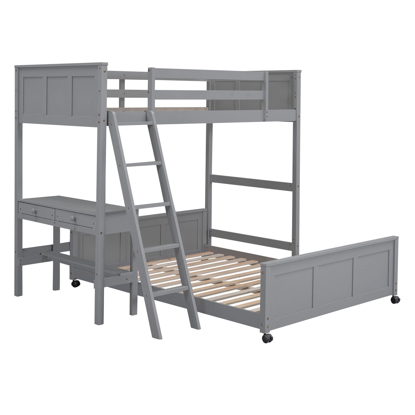 Full Over Full Bunk Bed With Desk