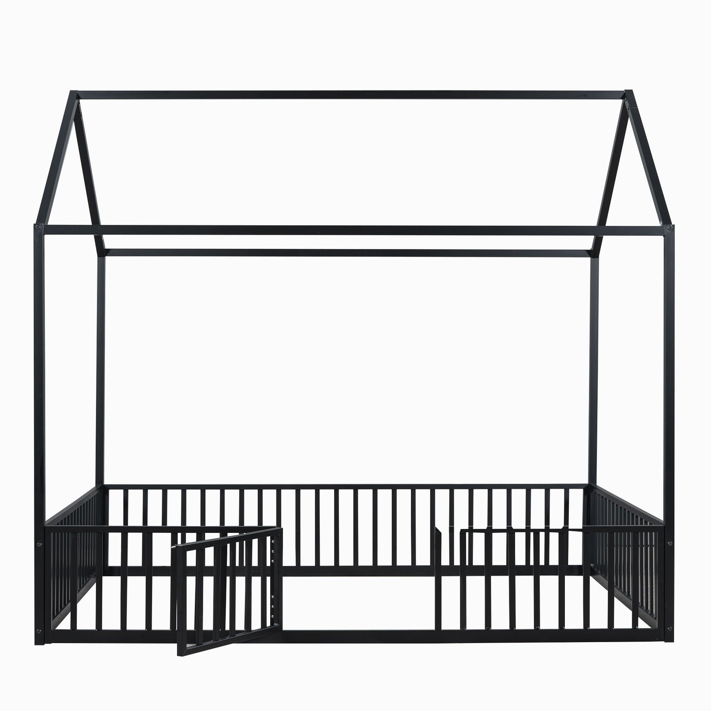 Metal House Bed With Fence And Door