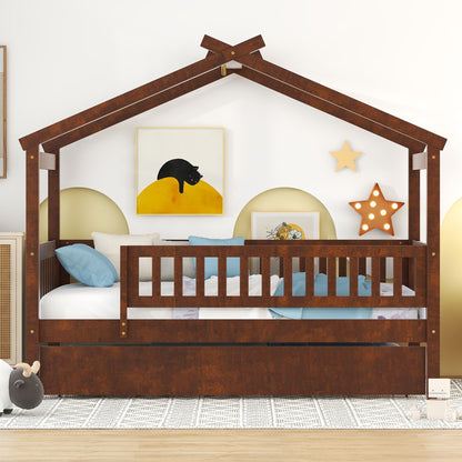 Creativity House Bed With Twin Size Trundle