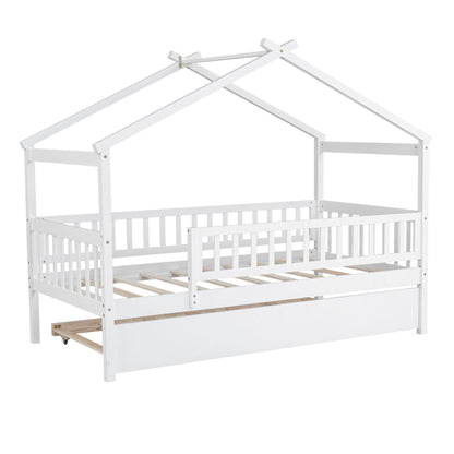 Creativity House Bed With Twin Size Trundle