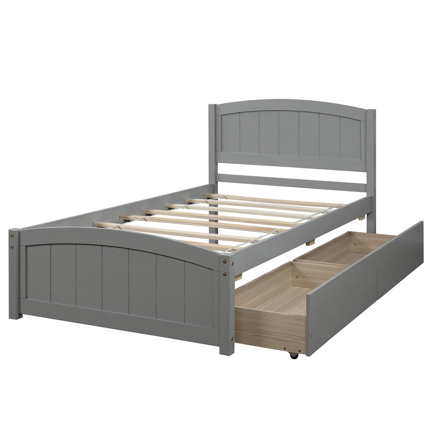 Platform Bed & Headboard, Footboard And Wood Slat Support
